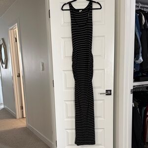 Black and White Striped Maxi Dress